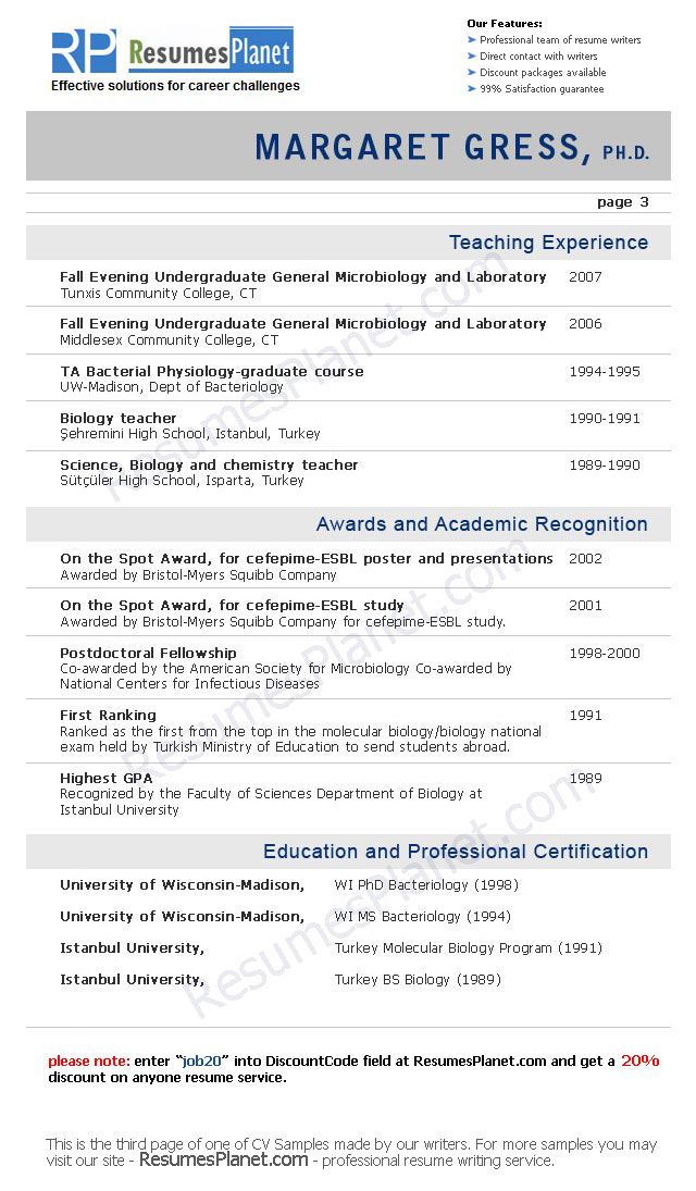 Technical Writing Resume Template