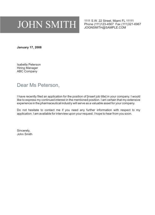 Follow up letter after resume template